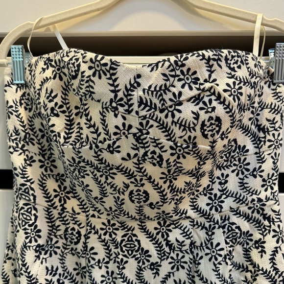 JCREW Black And White Floral Rambling Rose Ella Dress Size 10 - Picture 3 of 9